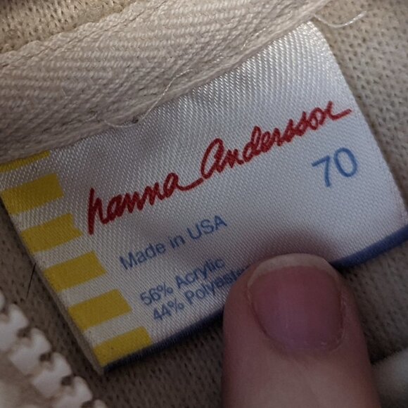 Hanna Andersson Fleece Jacket Bear Ears Hoodie Sherpa Jacket 5-12 Months Size 70 - Picture 3 of 7